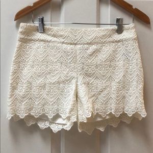 Elevenses White Lace Shorts